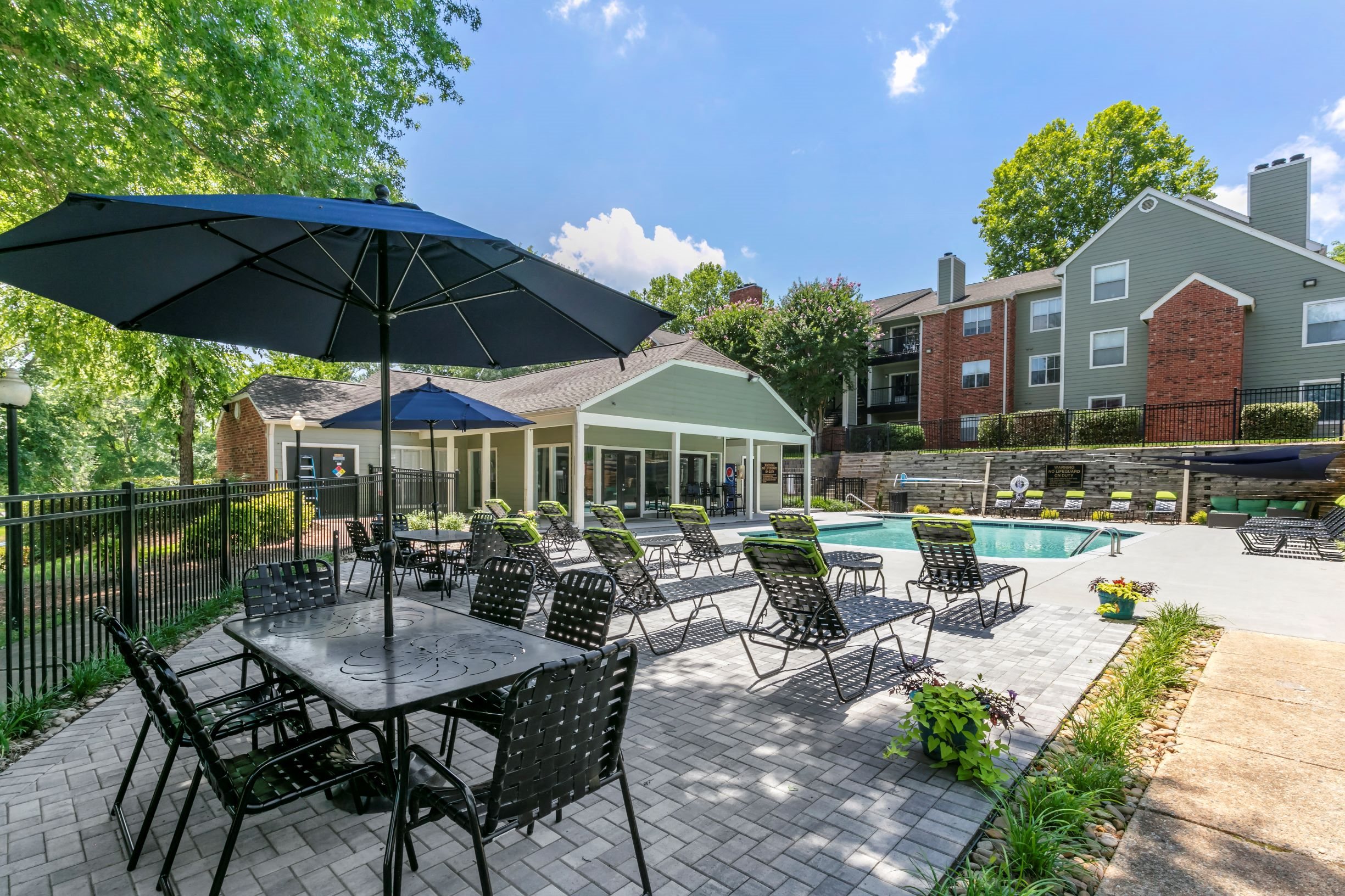 Spacious Pool Deck at Park Forest Apartments in Greensboro, NC